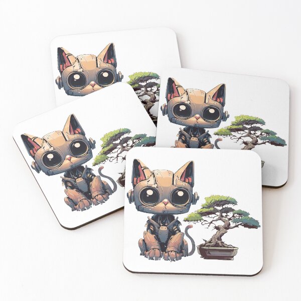 Item preview, Robo-Cat With Bonsai Tree! designed and sold by kukamatsu.