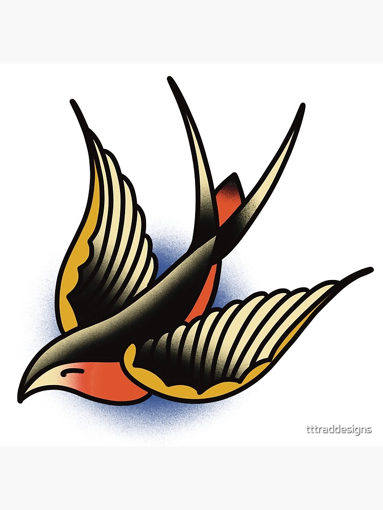 Traditional Tattoo Swallow Bird