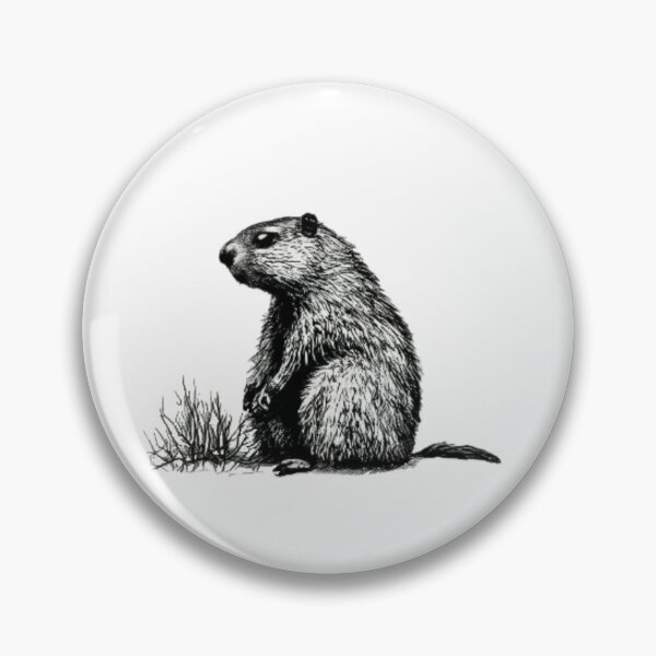 Item preview, Minimalist marmot observing the void designed and sold by GroundhogMs.