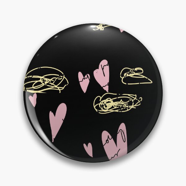 Item preview, Scribble pink heart hand written black pattern designed and sold by Yana Mustafina | Boho Soulful Designs.