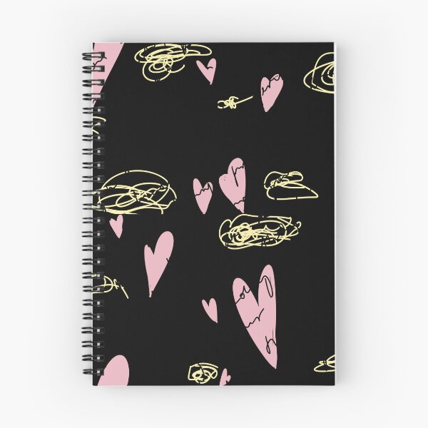 Item preview, Scribble pink heart hand written black pattern designed and sold by Yana Mustafina | Boho Soulful Designs.