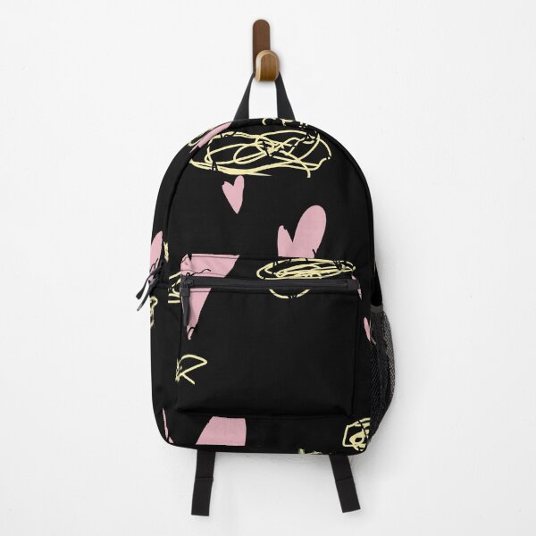 Item preview, Scribble pink heart hand written black pattern designed and sold by Yana Mustafina | Boho Soulful Designs.