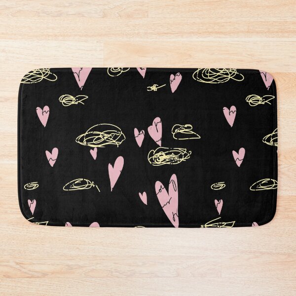 Item preview, Scribble pink heart hand written black pattern designed and sold by Yana Mustafina | Boho Soulful Designs.