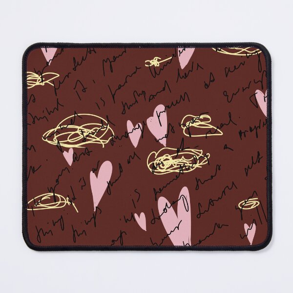 Item preview, Scribble pink heart hand written brown pattern designed and sold by Yana Mustafina | Boho Soulful Designs.