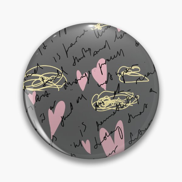 Item preview, Scribble pink heart hand written grey pattern designed and sold by Yana Mustafina | Boho Soulful Designs.