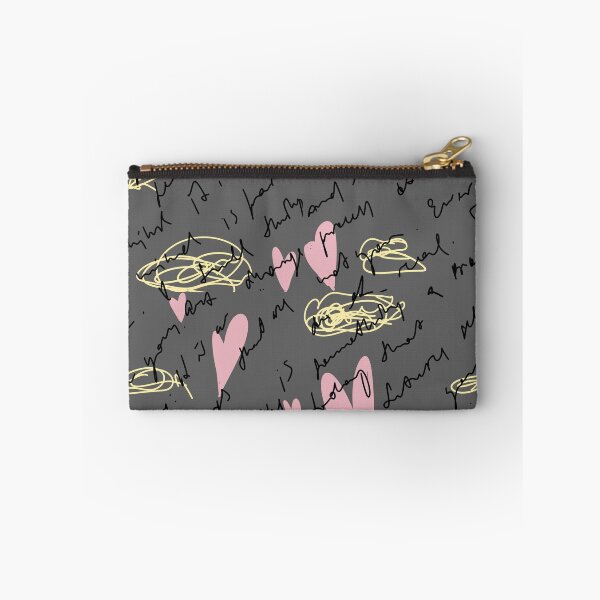 Item preview, Scribble pink heart hand written grey pattern designed and sold by Yana Mustafina | Boho Soulful Designs.