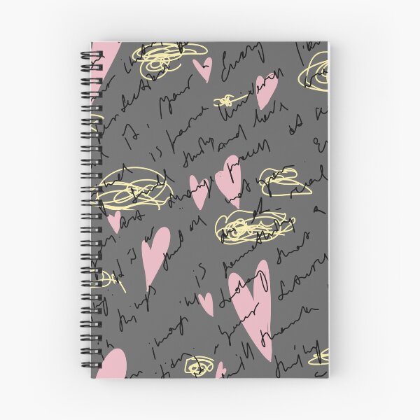 Item preview, Scribble pink heart hand written grey pattern designed and sold by Yana Mustafina | Boho Soulful Designs.