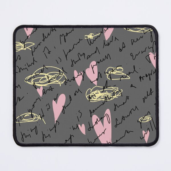 Item preview, Scribble pink heart hand written grey pattern designed and sold by Yana Mustafina | Boho Soulful Designs.