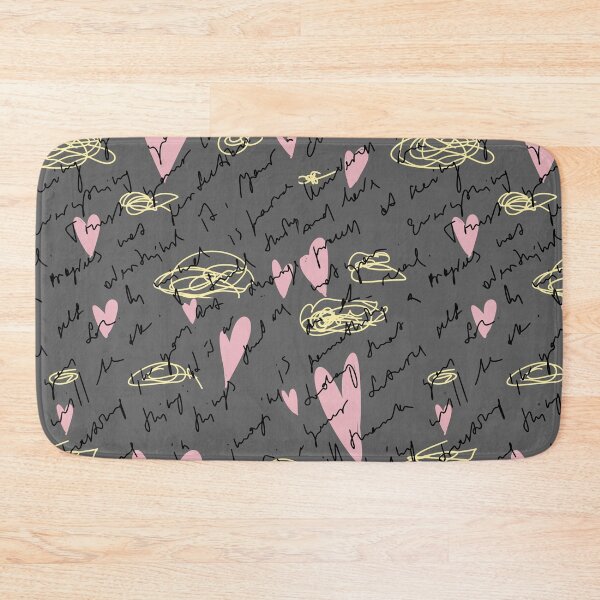 Item preview, Scribble pink heart hand written grey pattern designed and sold by Yana Mustafina | Boho Soulful Designs.