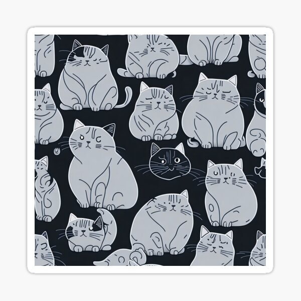 Item preview, Chonky Cat Seamless Patterns: Small-Sized Whimsical Designs designed and sold by cocomikozza.