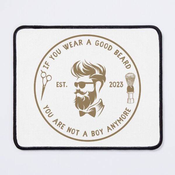 Item preview, Vintage Barber Beard Joke Funny Quote - If you wear a good beard you are not a boy anymore designed and sold by Vintage-TM.