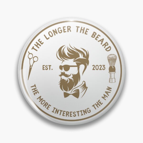 Item preview, Vintage Barber Beard Joke Funny Quote - The longer the beard the more interesting the man designed and sold by Vintage-TM.