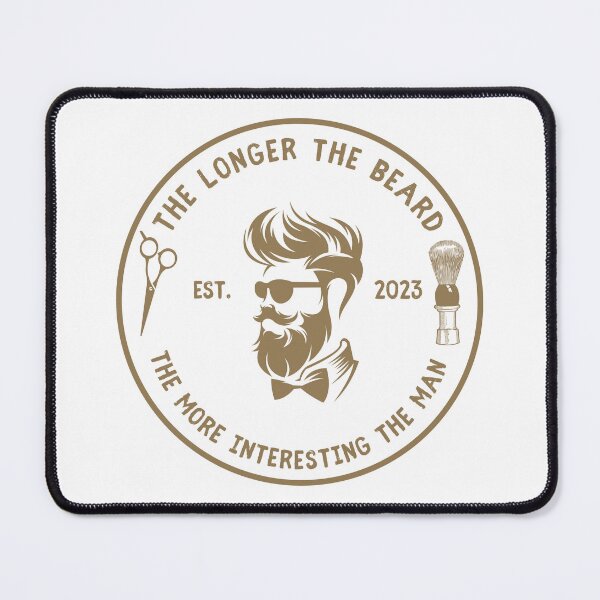 Item preview, Vintage Barber Beard Joke Funny Quote - The longer the beard the more interesting the man designed and sold by Vintage-TM.