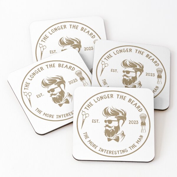 Item preview, Vintage Barber Beard Joke Funny Quote - The longer the beard the more interesting the man designed and sold by Vintage-TM.