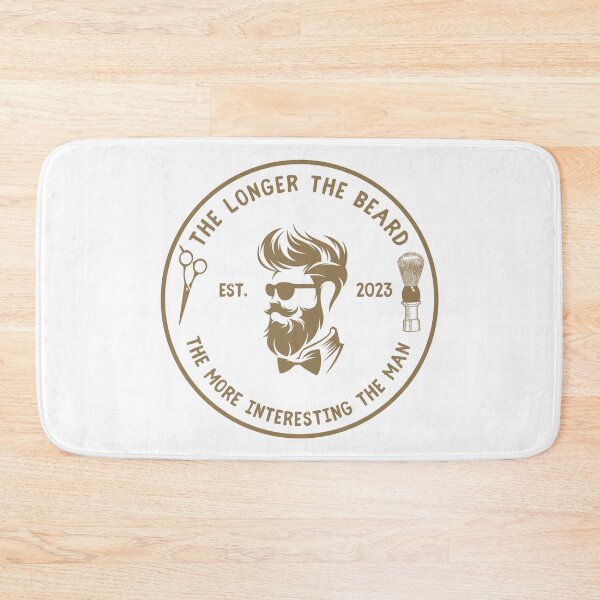 Item preview, Vintage Barber Beard Joke Funny Quote - The longer the beard the more interesting the man designed and sold by Vintage-TM.