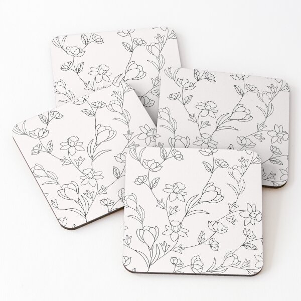 Item preview,  flower lines pattern black designed and sold by Cactus202.