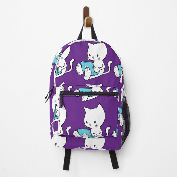 Item preview, Cute White Cat with Laptop 		 designed and sold by jwsbhykze64.
