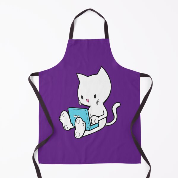 Item preview, Cute White Cat with Laptop designed and sold by jwsbhykze64.