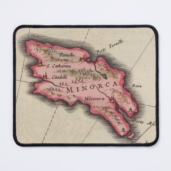 Item preview, Vintage Menorca Island Map (1665) designed and sold by BravuraMedia.