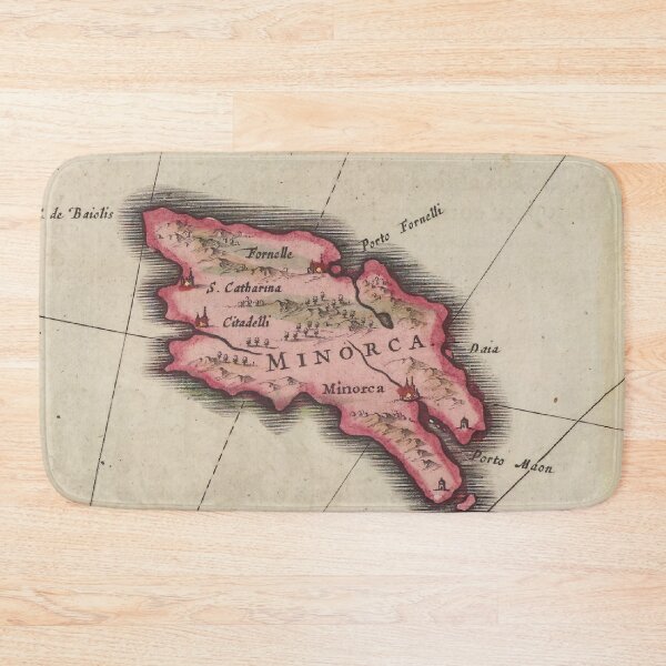 Item preview, Vintage Menorca Island Map (1665) designed and sold by BravuraMedia.