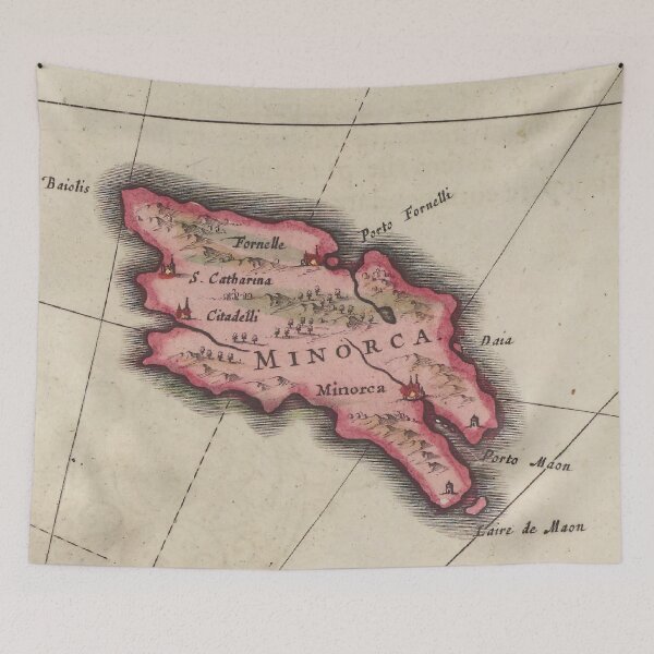 Item preview, Vintage Menorca Island Map (1665) designed and sold by BravuraMedia.