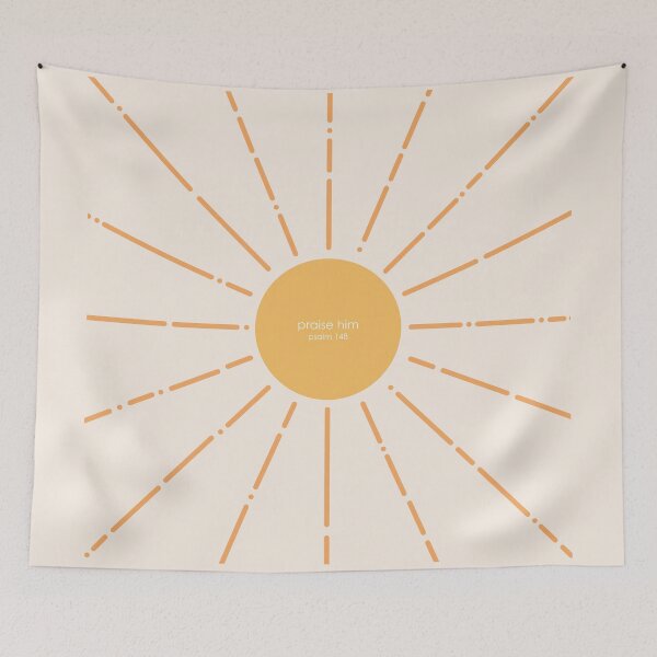 Item preview, Psalm 148 - Praise Him - Sun burst line art bible verse designed and sold by Firmly Planted Prints.