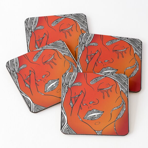 Item preview, Retro Abstract Crying Woman -Vintage Comic Pop-art - Black and Red designed and sold by Mitch616Art.