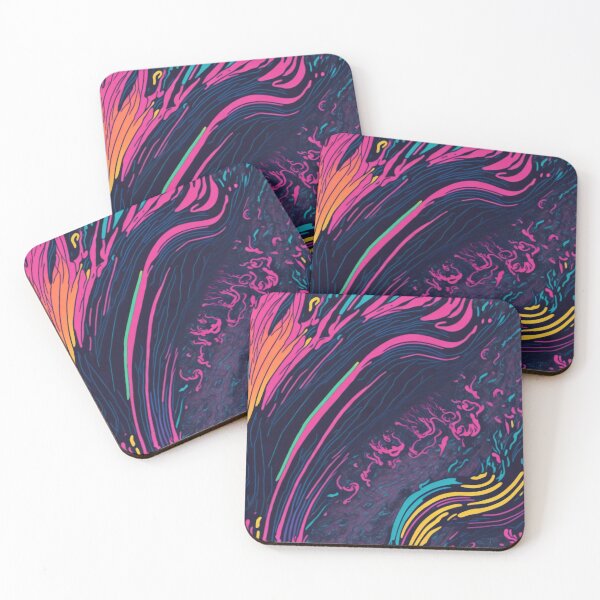 Item preview, Futuristic Chromatic Waves: Batik Style Paint Splatter Design designed and sold by cocomikozza.