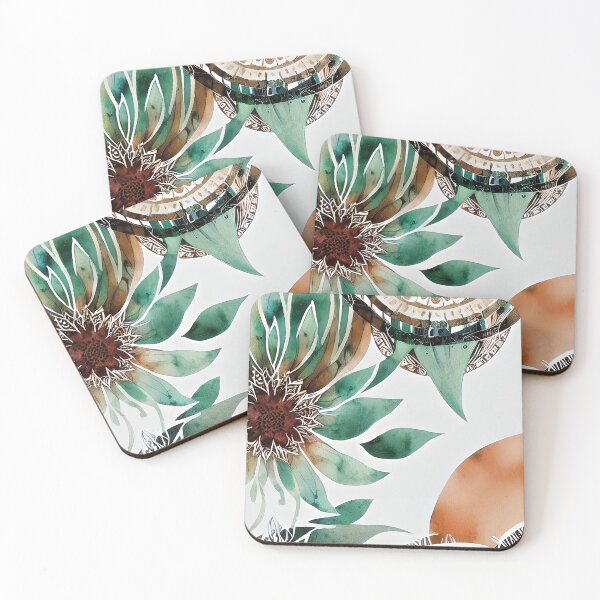 Aperçu de l'œuvre Earth tones boho watercolor floral créée et vendue par ibelieveimages.