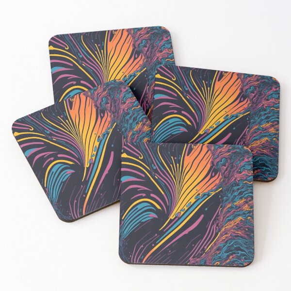 Item preview, Futuristic Chromatic Waves: Neon Batik Paint Splatter designed and sold by cocomikozza.