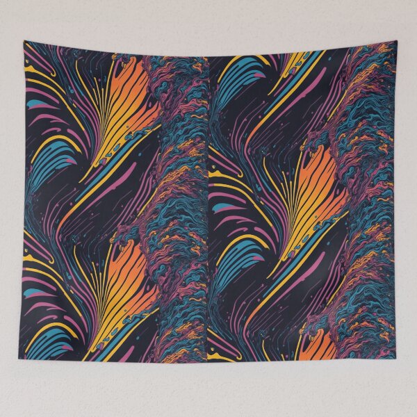 Item preview, Futuristic Chromatic Waves: Neon Batik Paint Splatter designed and sold by cocomikozza.