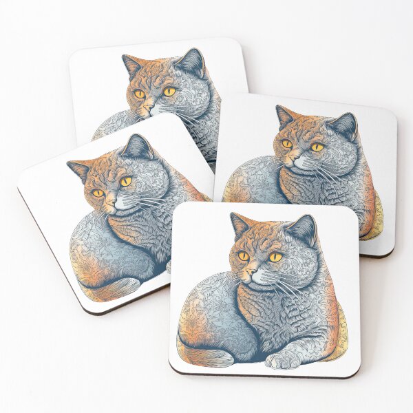 Item preview, British Silhouette: AI-Inspired Design for Domestic Feline - British Shorthair Cat Breed Pattern designed and sold by DooodleGod.