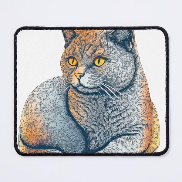 Item preview, British Silhouette: AI-Inspired Design for Domestic Feline - British Shorthair Cat Breed Pattern designed and sold by DooodleGod.