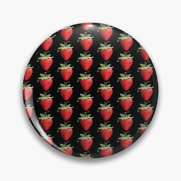 Item preview, Simple Strawberry Repeating Pattern on black background designed and sold by EpicFoxArt.