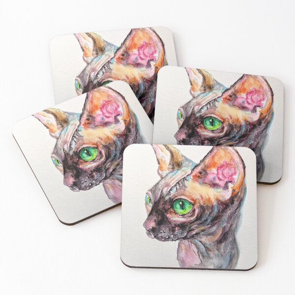 Item preview, Black Devon Rex Cat art designed and sold by DanielaVasileva.