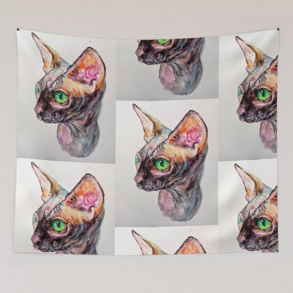 Item preview, Black Devon Rex Cat art designed and sold by DanielaVasileva.