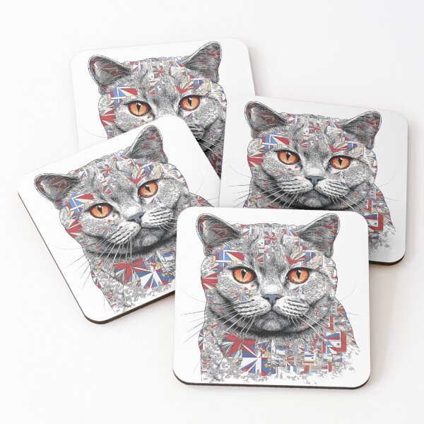 Item preview, British Shorthair Whiskers Art Print - Feline Collage Design for Cat Lovers of all Breeds and Styles designed and sold by DooodleGod.