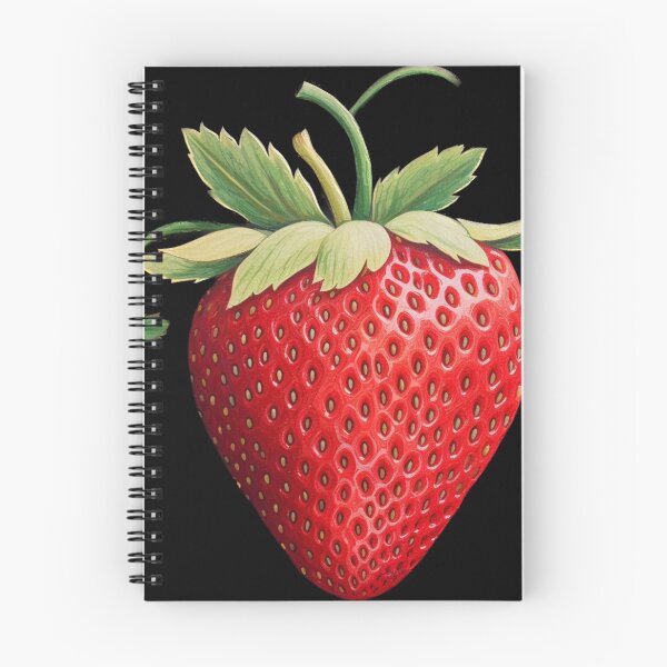 Item preview, Simple Solo Strawberry on black background designed and sold by EpicFoxArt.