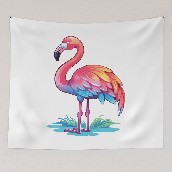 Item preview, Whimsical Kawaii Flamingo | Playful Pink Bird | Tropical Paradise designed and sold by PopPopGfx.