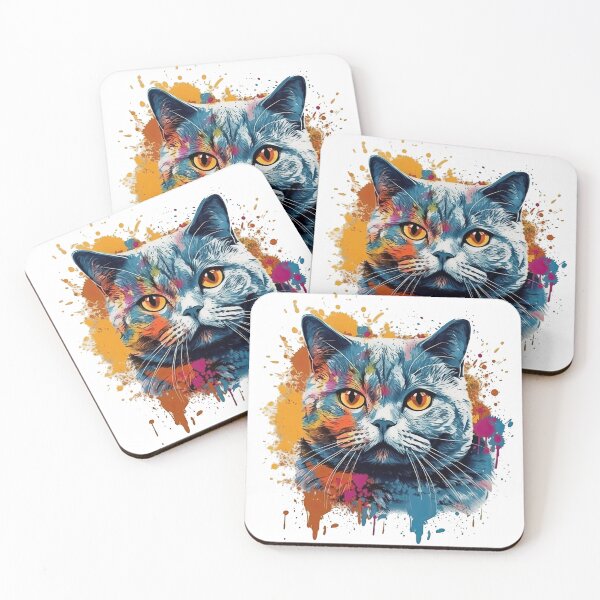 Item preview, British Shorthair Art: Colorful Cat Portraits and Prints - Creative Feline Design for Cat Lovers designed and sold by DooodleGod.