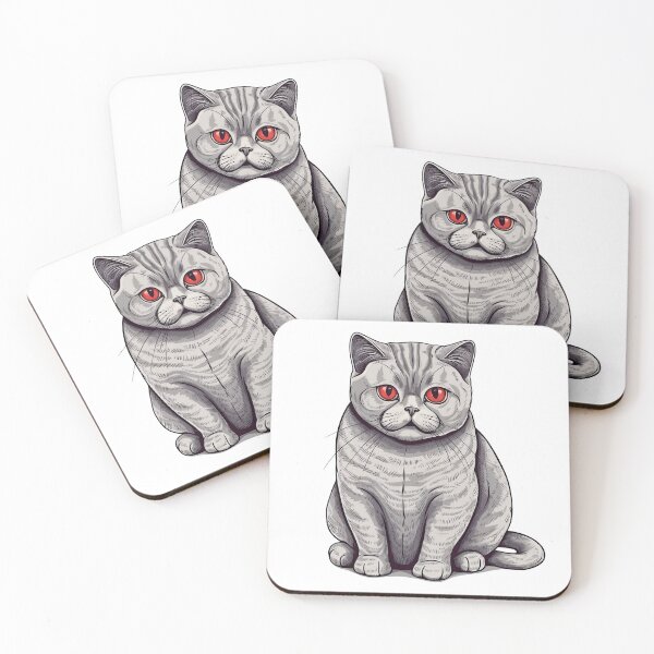 Item preview, British Shorty Art's Colorful Portraits: Feline Fun & Whimsical Design designed and sold by DooodleGod.