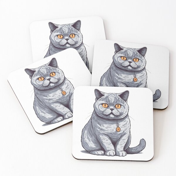 Item preview, British Shorty Art's Colorful Portraits: Feline Fun & Whimsical Design designed and sold by DooodleGod.