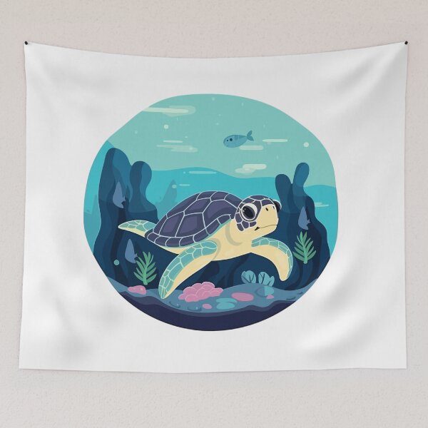 Item preview, Colorful Cute Sea Turtle designed and sold by DesignRealmX.