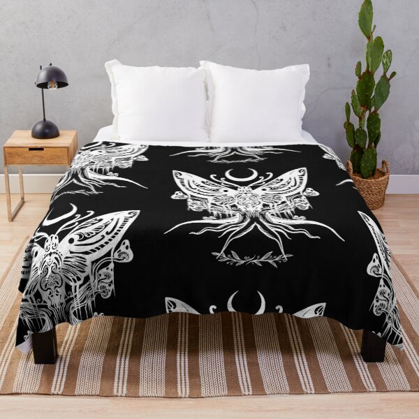 Item preview, Decorative Moth Motif White Line Art Design designed and sold by EarthArtDesigns.