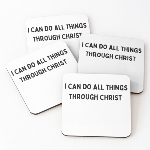 Item preview, I can do all things through Christ Funny sarcastic Quote black and white font-meme designed and sold by Mindlimes.