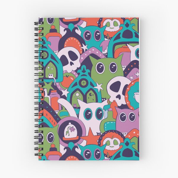Artikelvorschau, Magische Katzen in Lila, Blaugrün, Grün und Orange entworfen und verkauft von JBeasleyDesigns.