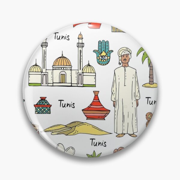Item preview, Hand Drawn Colored Symbols Of Tunis Tunisia designed and sold by heidiza.