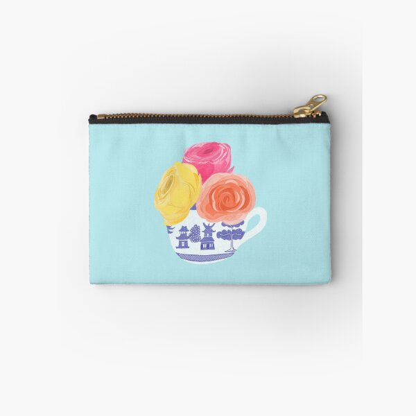 Item preview, Ranunculus Bunch in Blue Willow Tea Cup designed and sold by Christine Philbrick.
