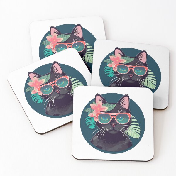 Item preview, Tropical black cat designed and sold by Len-adeu.