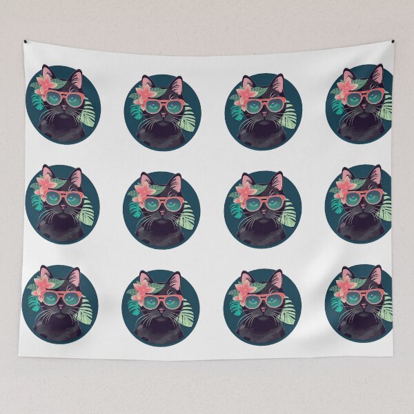 Item preview, Tropical black cat designed and sold by Len-adeu.